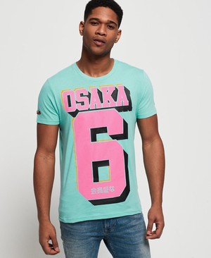 Superdry Osaka 3D Mid Weight Férfi Pólók Kék | OBDHW8632